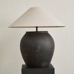 Noira Terracotta Table Lamp with Linen Shade for Ambient Bedroom Lighting