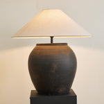 Noira Terracotta Table Lamp with Linen Shade for Ambient Bedroom Lighting