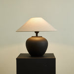Noirveil Ceramic Table Lamp with Linen Shade for Modern Interiors