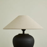Noirveil Ceramic Table Lamp with Linen Shade for Modern Interiors