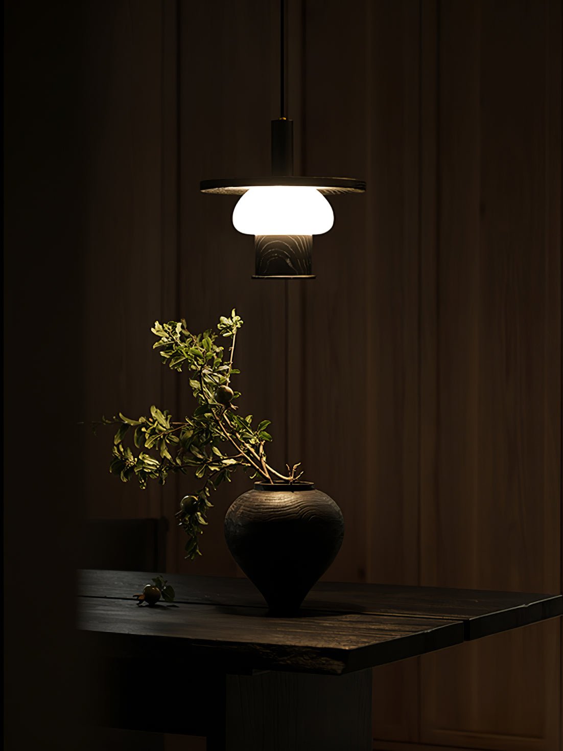 Noka Wood Pendant Light – Modern LED Chandelier for Dining Room and Kitchen Island
