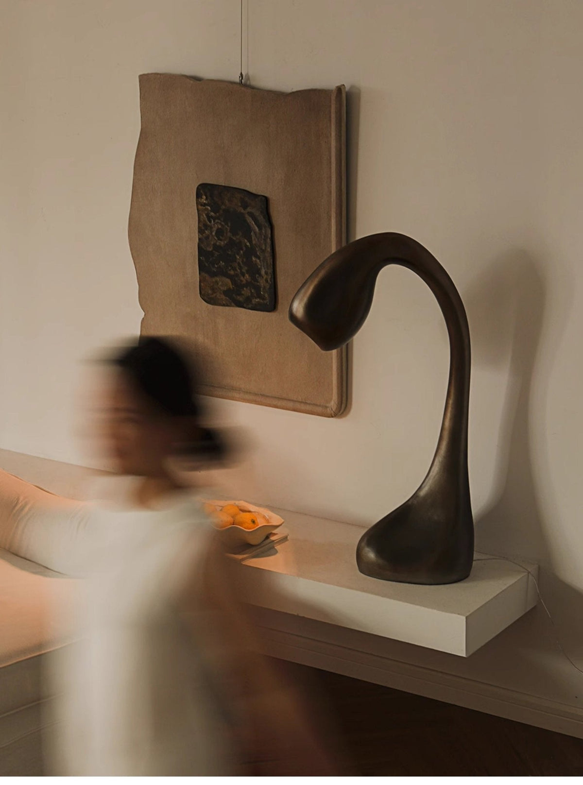 Noor Sculptural Table Lamp in Bronze – Modern Art Deco Accent Light