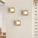 Nora Travertine Wall Sconce – Sculptural LED Wall Light in Natural Stone
