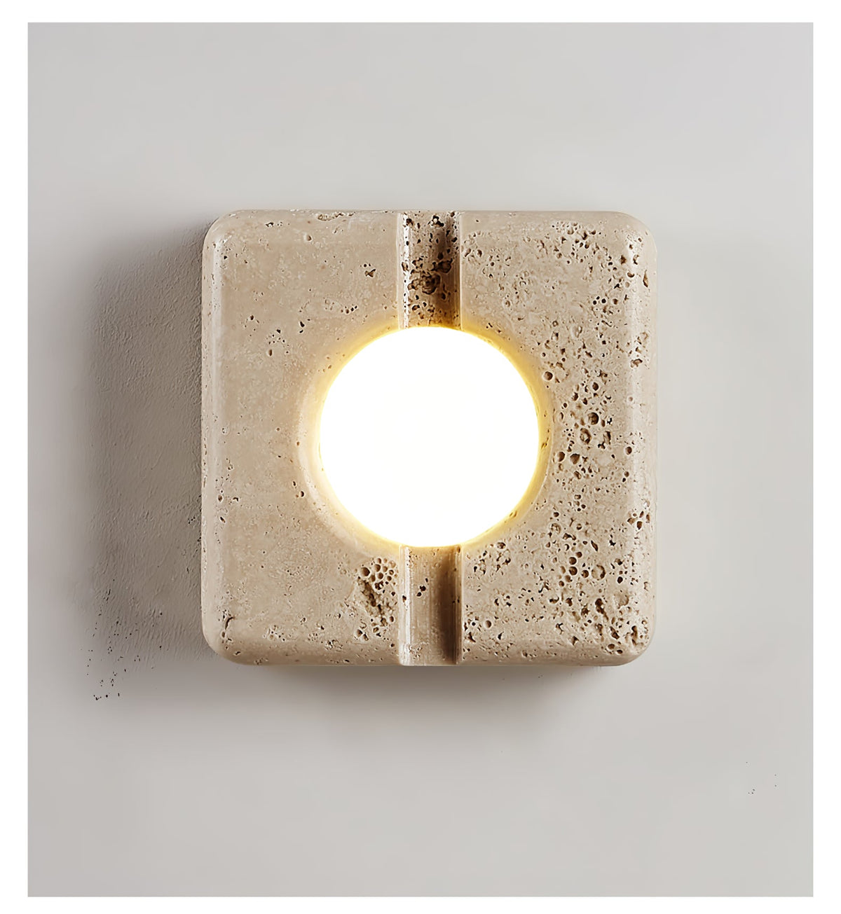 Nora Travertine Wall Sconce – Sculptural LED Wall Light in Natural Stone