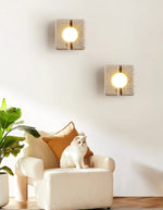 Nora Travertine Wall Sconce – Sculptural LED Wall Light in Natural Stone