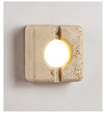 Nora Travertine Wall Sconce – Sculptural LED Wall Light in Natural Stone