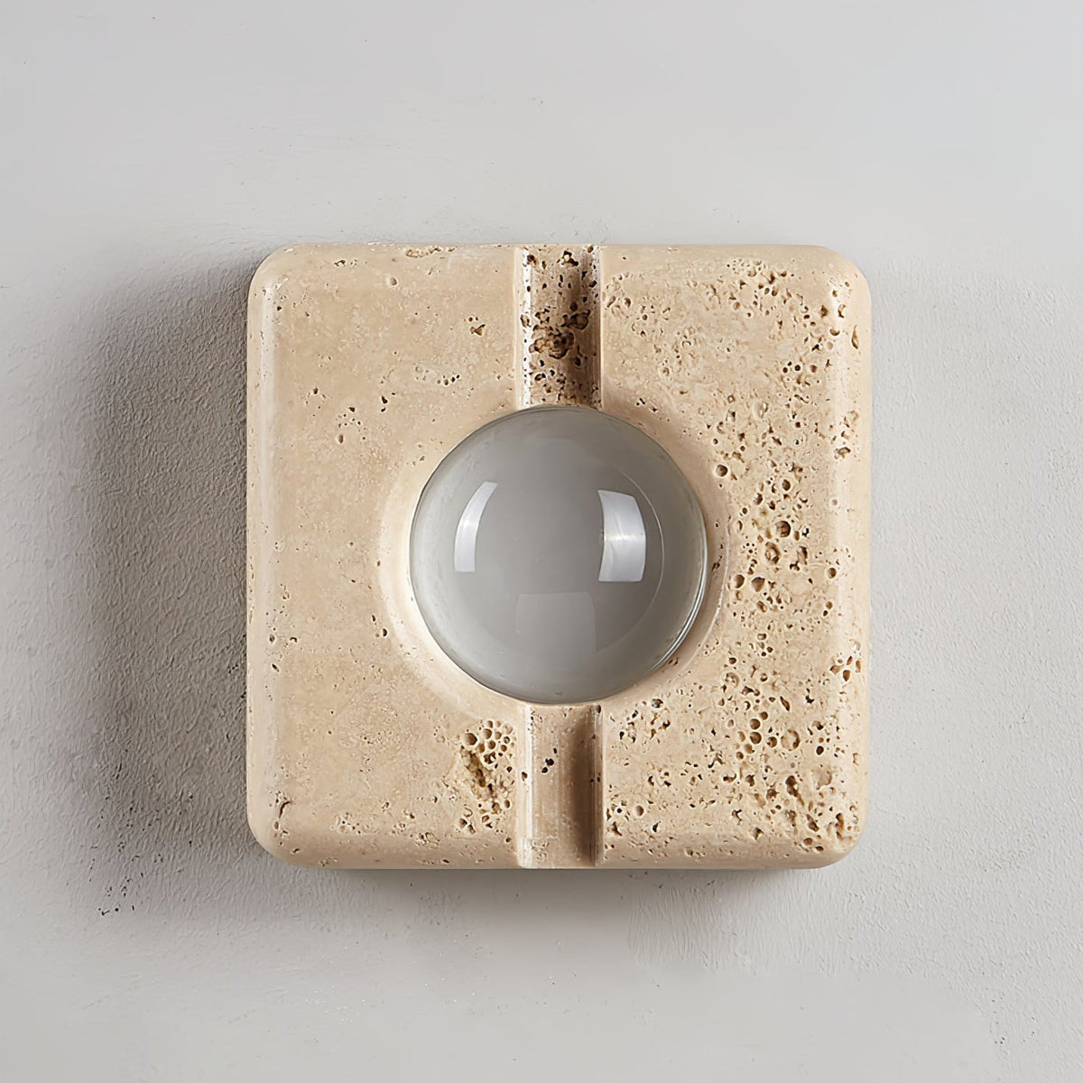 Nora Travertine Wall Sconce – Sculptural LED Wall Light in Natural Stone