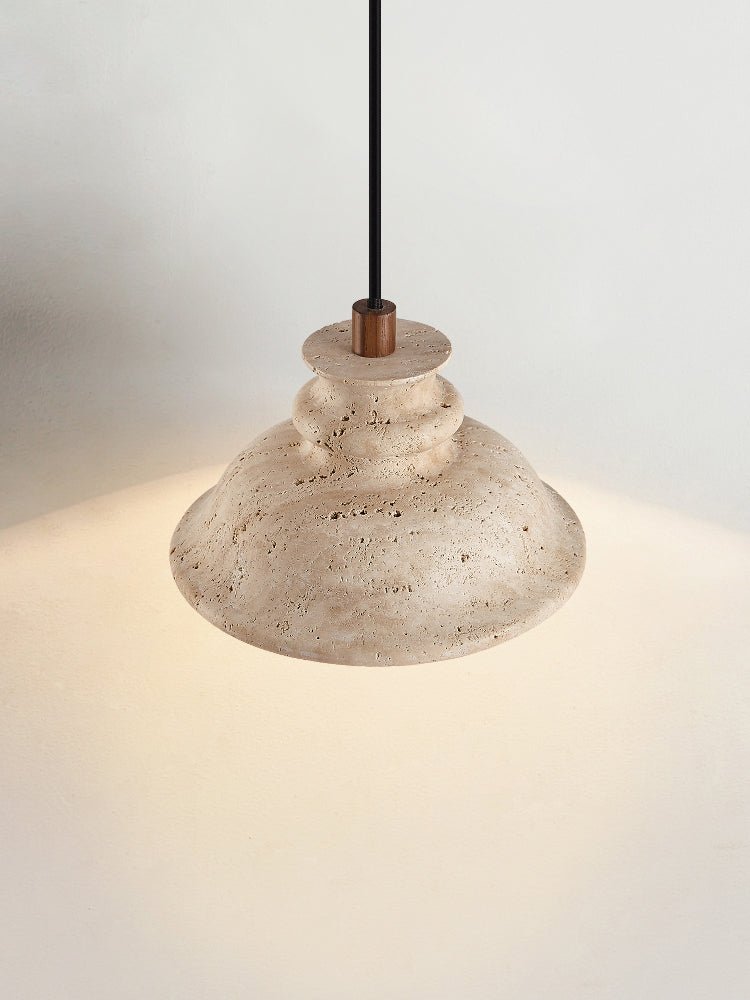 Noralin Travertine Pendant Light – Hand-Carved Natural Stone Lamp