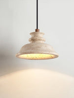 Noralin Travertine Pendant Light – Hand-Carved Natural Stone Lamp