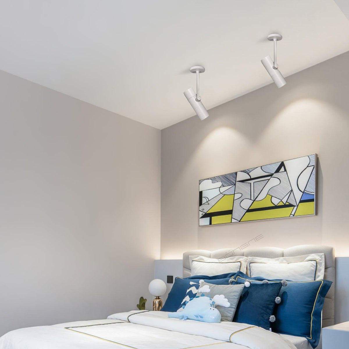 Norano Modern LED Ceiling Light in Black or White