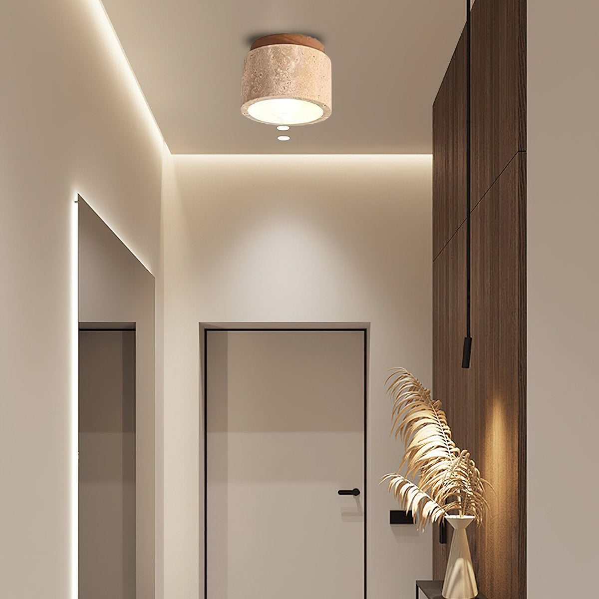 Nordic Wooden Ceiling Lamp