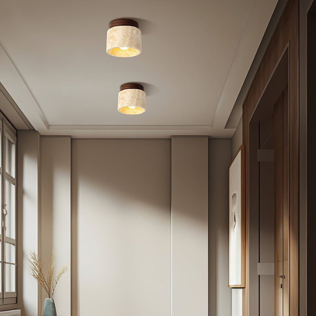 Nordic Wooden Ceiling Lamp