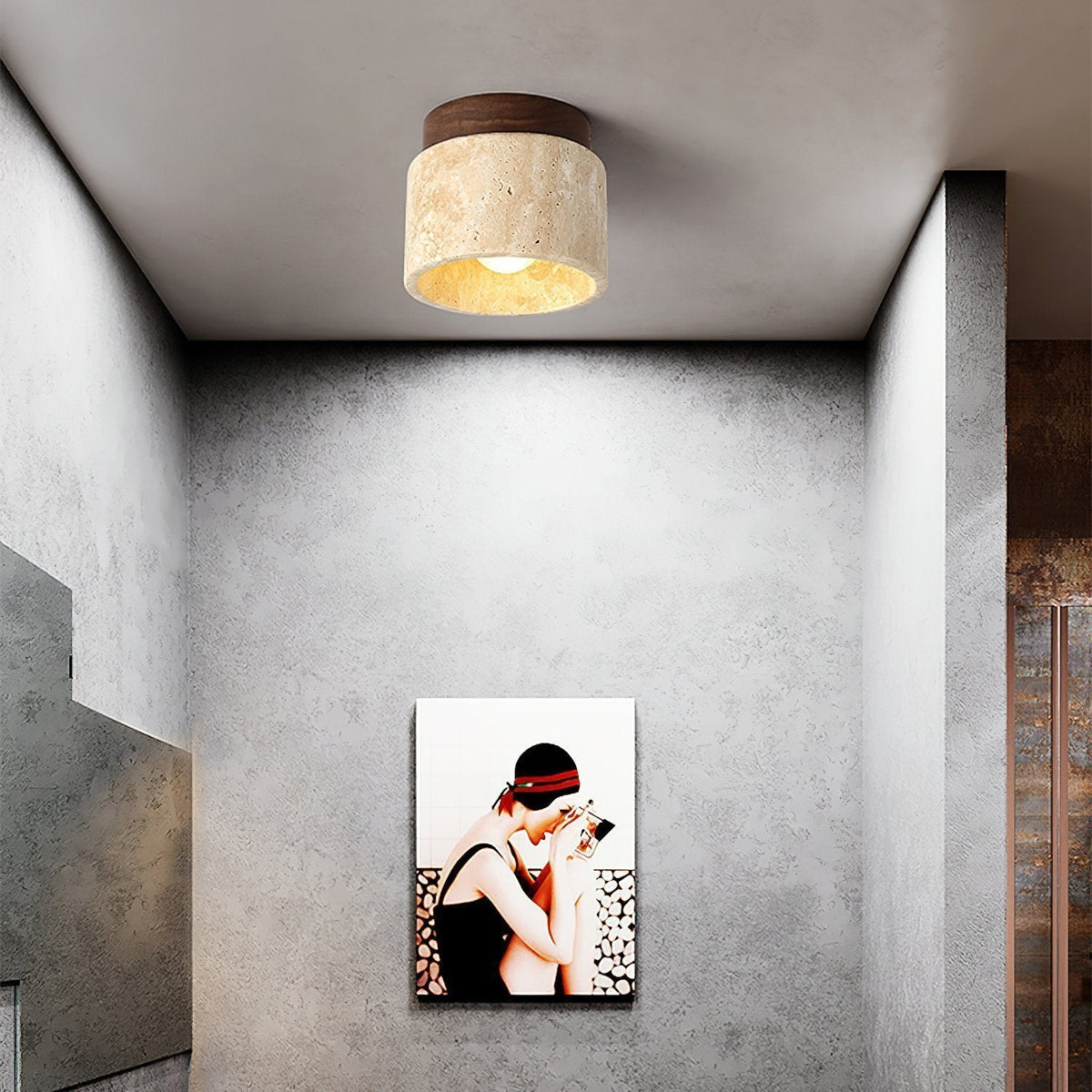 Nordic Wooden Ceiling Lamp