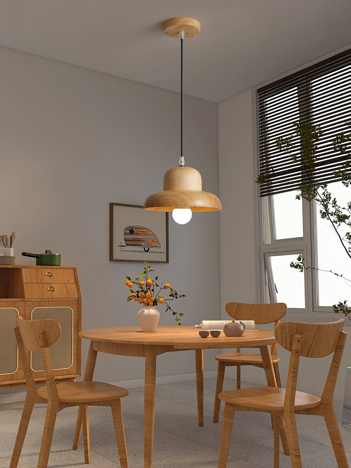 Nordic Hat Wood Pendant Lamp