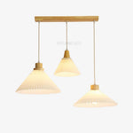 Nordic Minimalist Pleated Wood Pendant Light