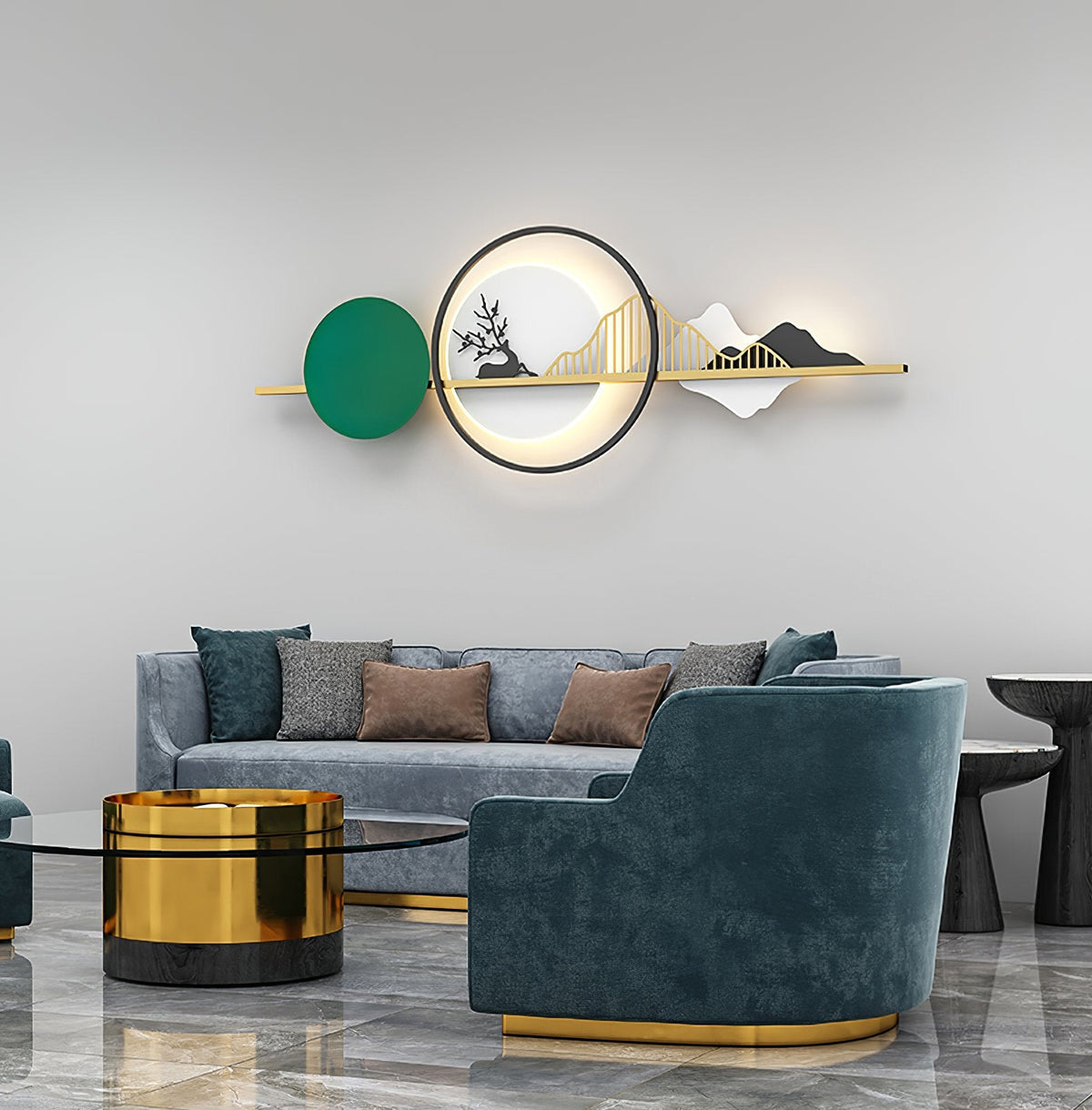 Nordic Mountain Deer Wall Lamp