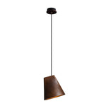Nordic Tilted Wood Pendant Light – Asymmetric Natural Wood Shade