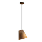 Nordic Tilted Wood Pendant Light – Asymmetric Natural Wood Shade
