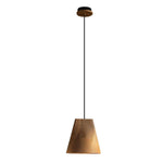 Nordic Tilted Wood Pendant Light – Asymmetric Natural Wood Shade