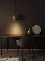 Nordic Tilted Wood Pendant Light – Asymmetric Natural Wood Shade