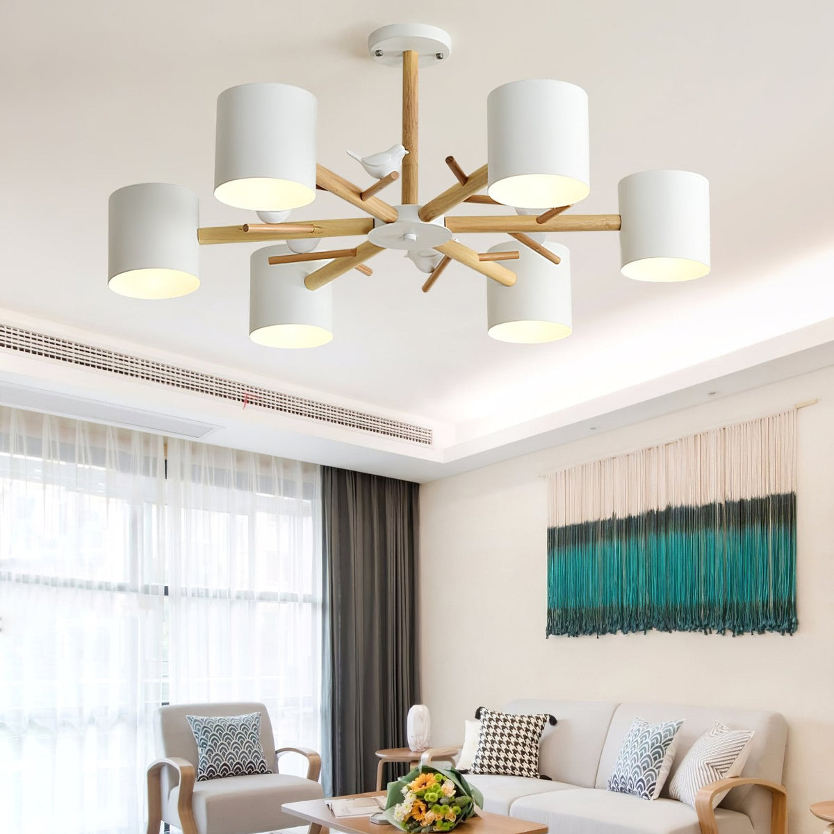Nordic Tree Branches And Birds Chandelier