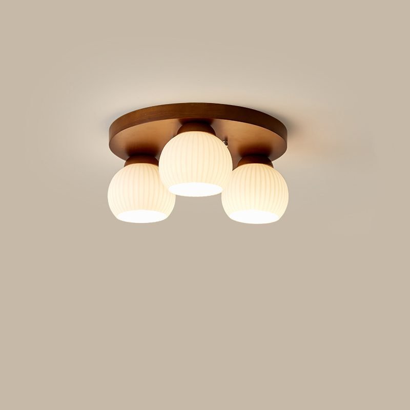 Nordic Wood Art Round Ceiling Lamp