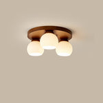 Nordic Wood Art Round Ceiling Lamp