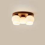 Nordic Wood Art Round Ceiling Lamp