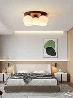 Nordic Wood Art Round Ceiling Lamp