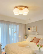 Nordic Wood Art Round Ceiling Lamp