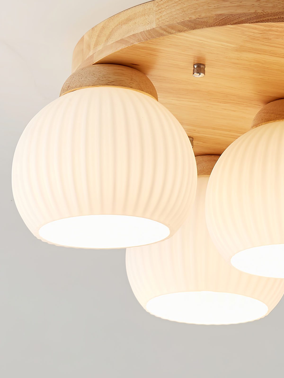 Nordic Wood Art Round Ceiling Lamp