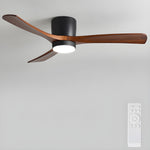 Nordic Wood Ceiling Fan with LED Light – Modern Flush Mount for Living Spaces