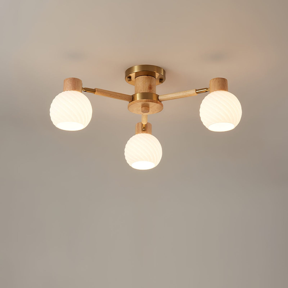 Nordic Wooden Spiral Ceiling Lamp
