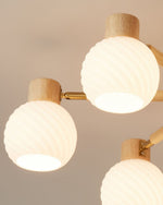 Nordic Wooden Spiral Ceiling Lamp