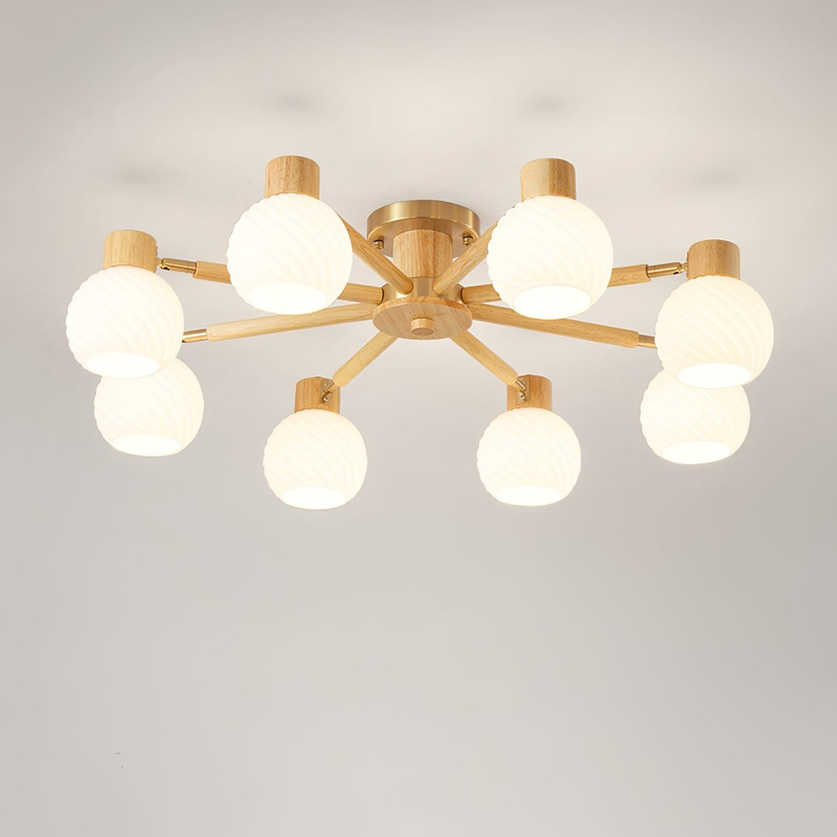 Nordic Wooden Spiral Ceiling Lamp