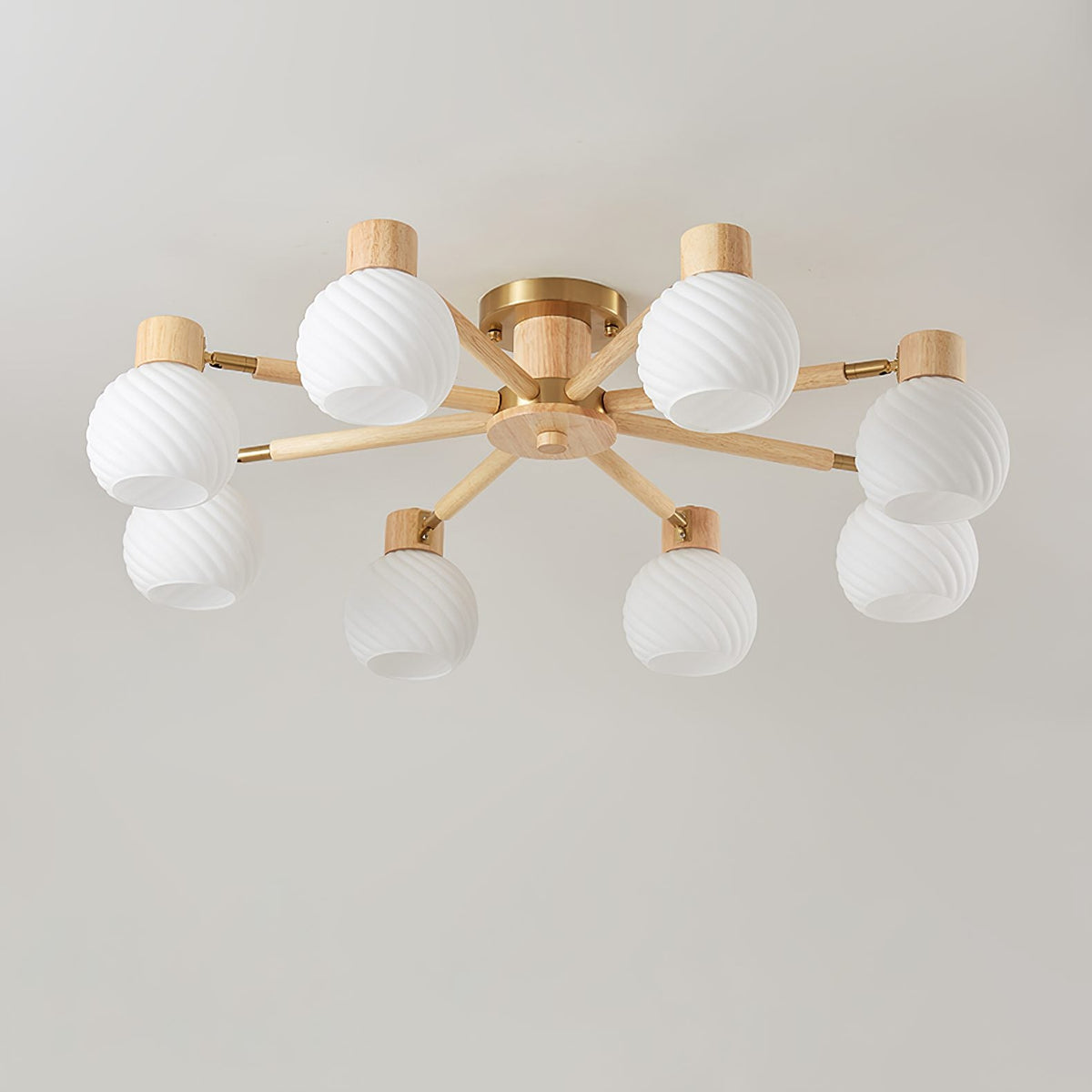 Nordic Wooden Spiral Ceiling Lamp