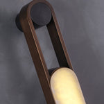 Norix Alabaster Frame Wall Sconce in Black Metal