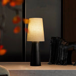 Norvia Modern Wood Table Lamp with Fabric Shade for Bedroom and Living Room