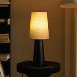 Norvia Modern Wood Table Lamp with Fabric Shade for Bedroom and Living Room