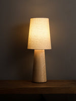 Norvia Modern Wood Table Lamp with Fabric Shade for Bedroom and Living Room