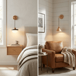 Norvyn Wood Drop Wall Sconce in Brass and Natural Wood
