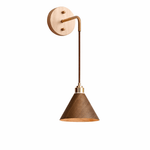 Norvyn Wood Drop Wall Sconce in Brass and Natural Wood