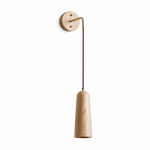 Norvyn Wood Drop Wall Sconce in Brass and Natural Wood