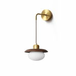 Norvyn Wood Drop Wall Sconce in Brass and Natural Wood