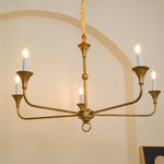 Elara Candle Chandelier – Modern Brass Candelabra Chandelier for Dining Room