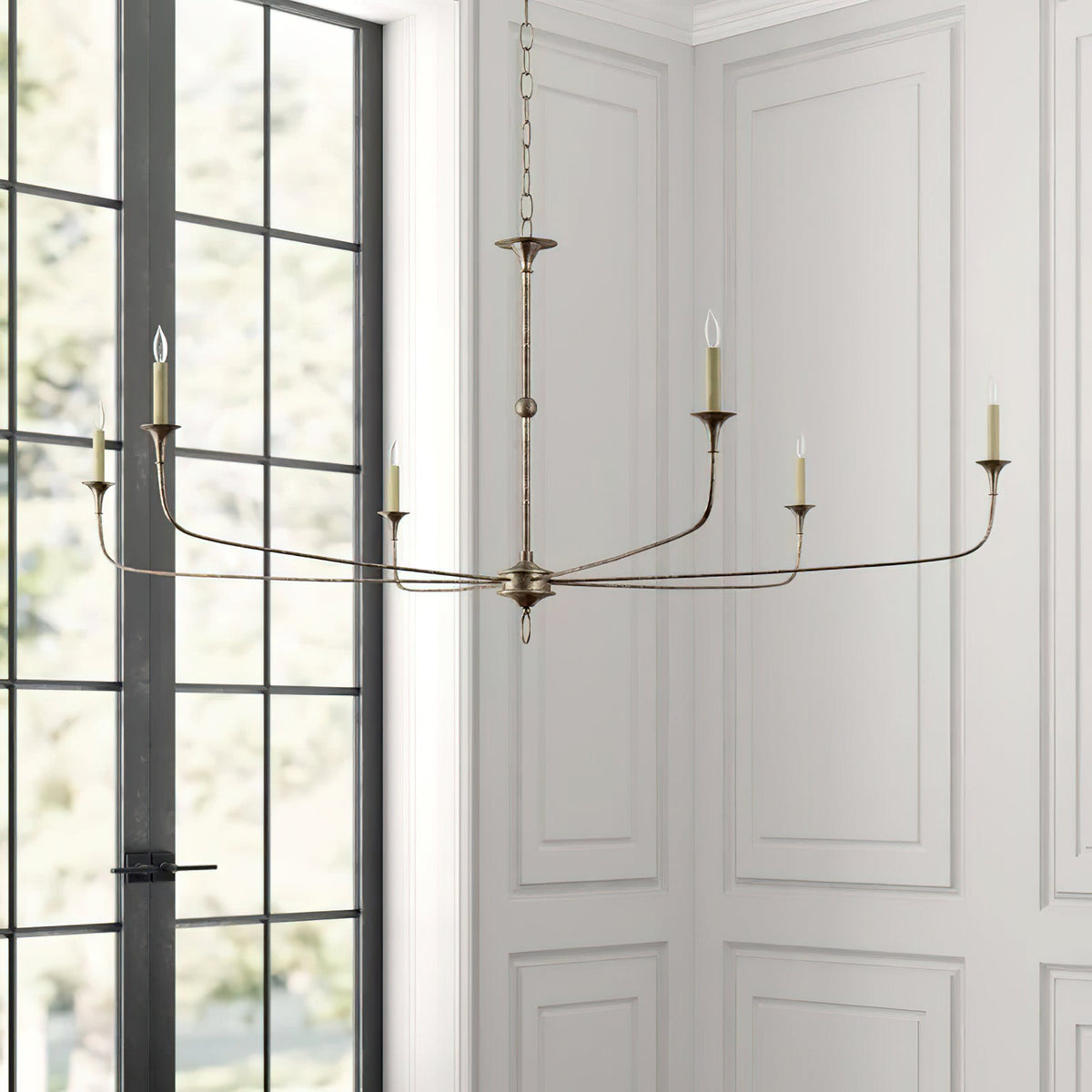 Elara Candle Chandelier – Modern Brass Candelabra Chandelier for Dining Room