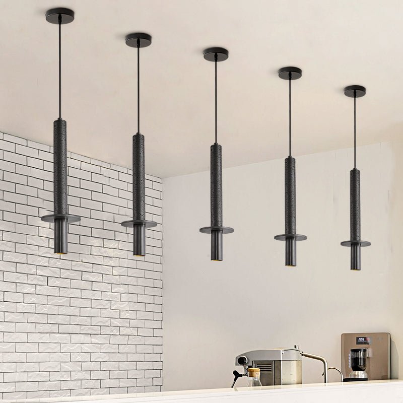 Nova Pendant Light in Black Travertine – Modern Minimalist Ceiling Lamp
