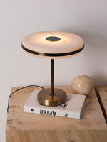 Nova Marlo Table Lamp – Modern Marble-Look LED Desk Light with Bronze Base