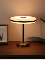 Nova Marlo Table Lamp – Modern Marble-Look LED Desk Light with Bronze Base