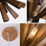 Nova Burst Wooden Chandelier – Modern Sculptural LED Pendant Light